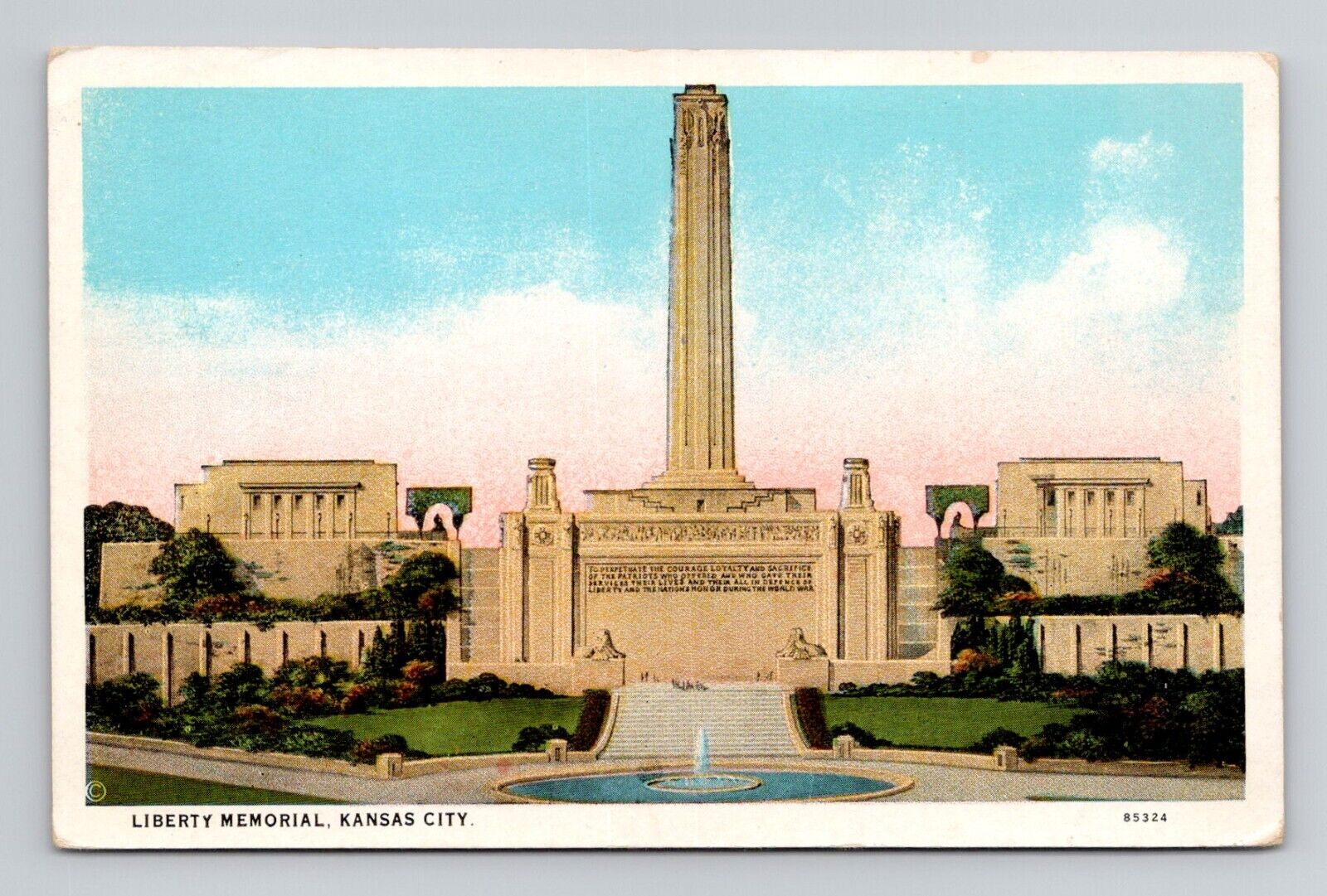Postcard Liberty Memorial Kansas City Missouri, Vintage D12