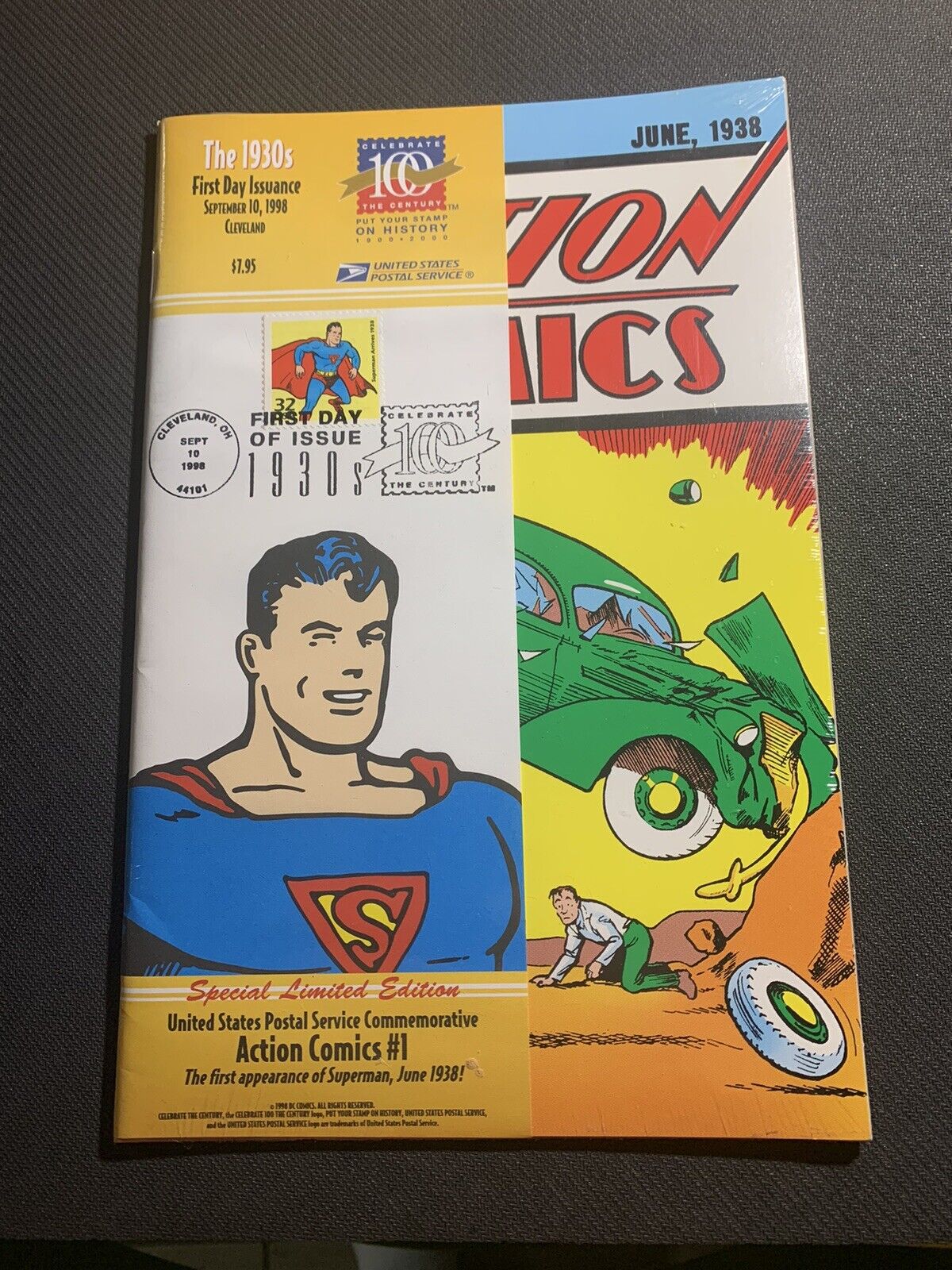 USPS Action Comics #1 Superman Commemorative First Day of Issuance 1998 _ NEW