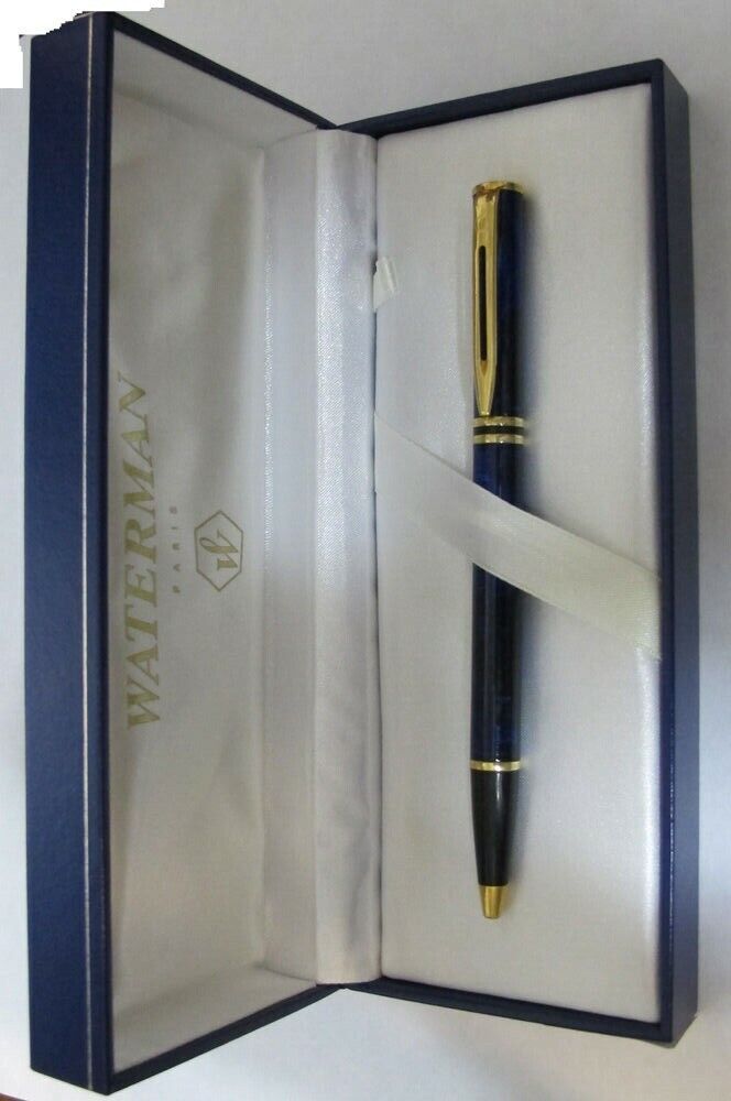 Waterman Laureat Ballpoint Pen  Mineral Blue & Gold New In Box