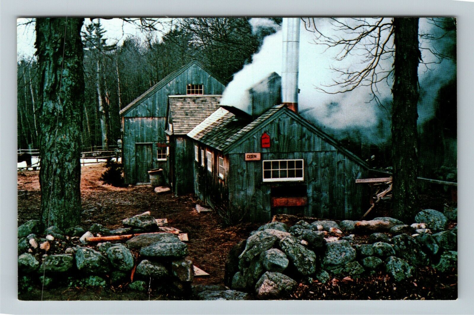 Jaffrey NH-New Hampshire, Dan Johnson's Sugar House, Vintage Postcard