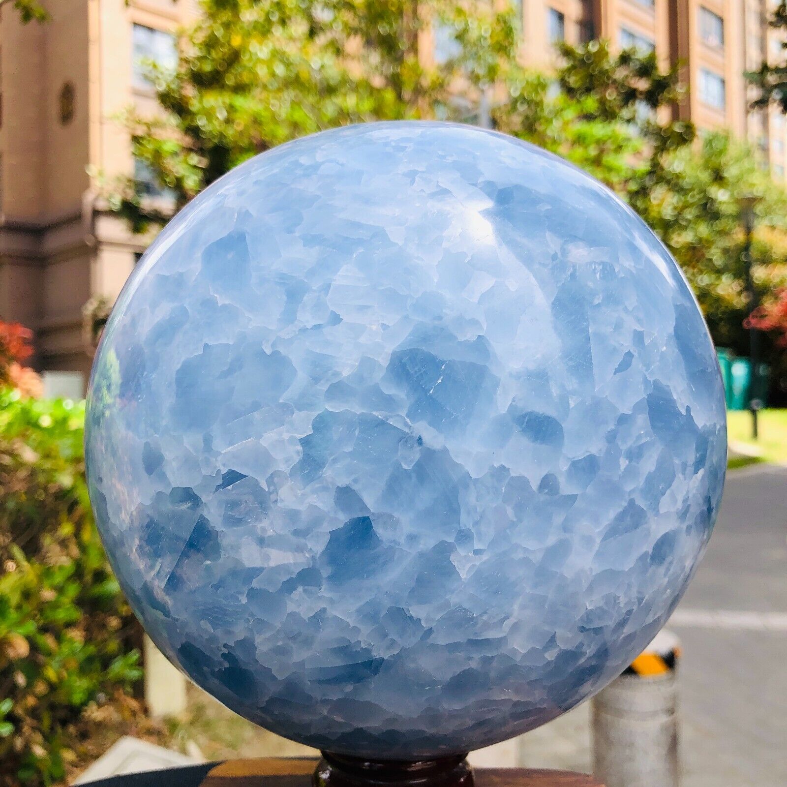12.12LB Natural Beautiful Blue Crystal Ball Quartz Crystal Sphere Healing 1190