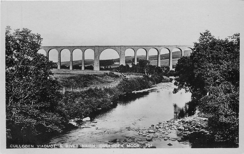 Culloden Viaduct River Moor 1920s Scotland UK Railway RPPC Photo Postcard 827