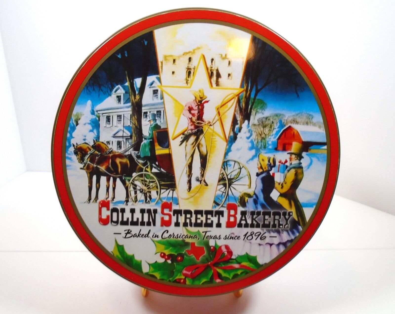Collin Street Bakery Christmas Tin (Empty) Baked In Corsicana Texas Since 1896