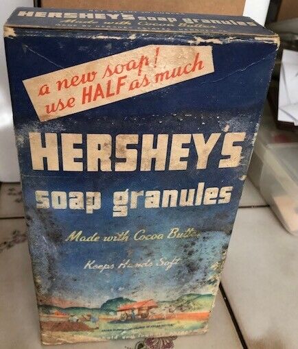 Laundry Detergent Box Hershey\'s Soap Granules Full Unopened Molded 1930s