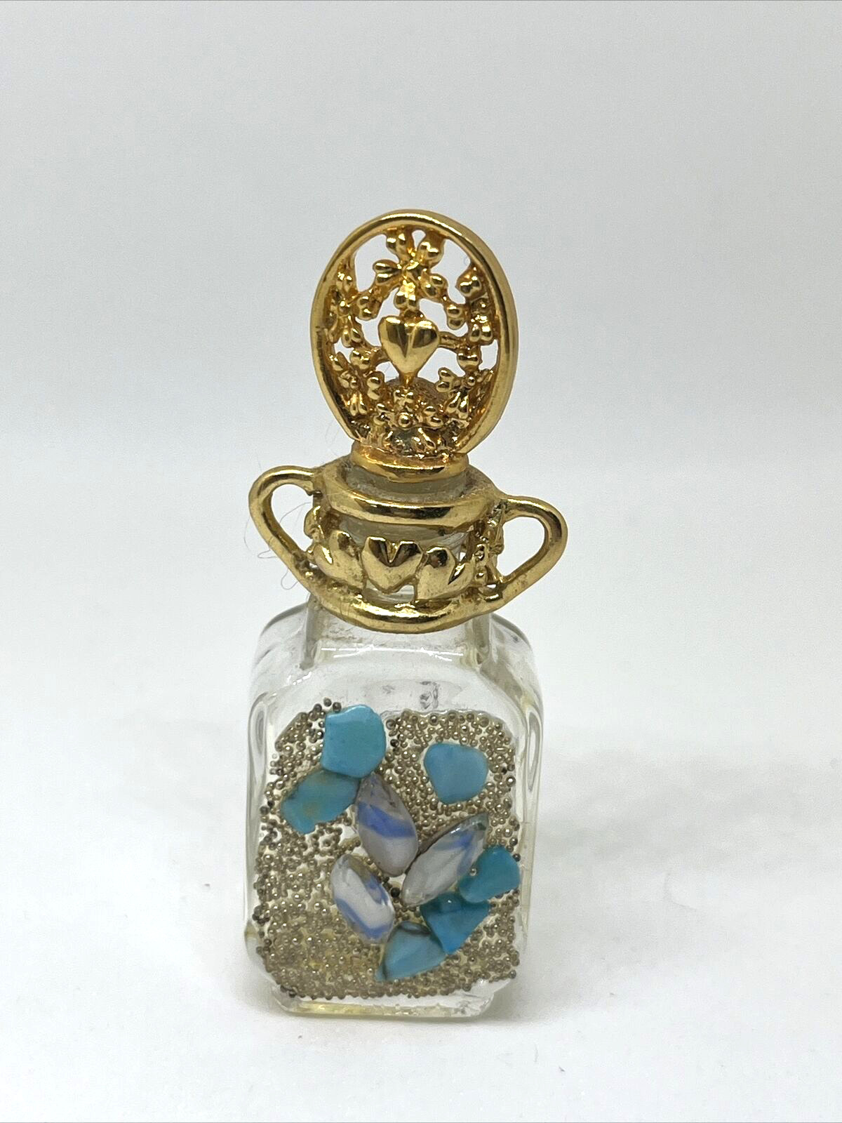 Vintage Italian Glass Stones Adrian Perfume Bottle - EMPTY