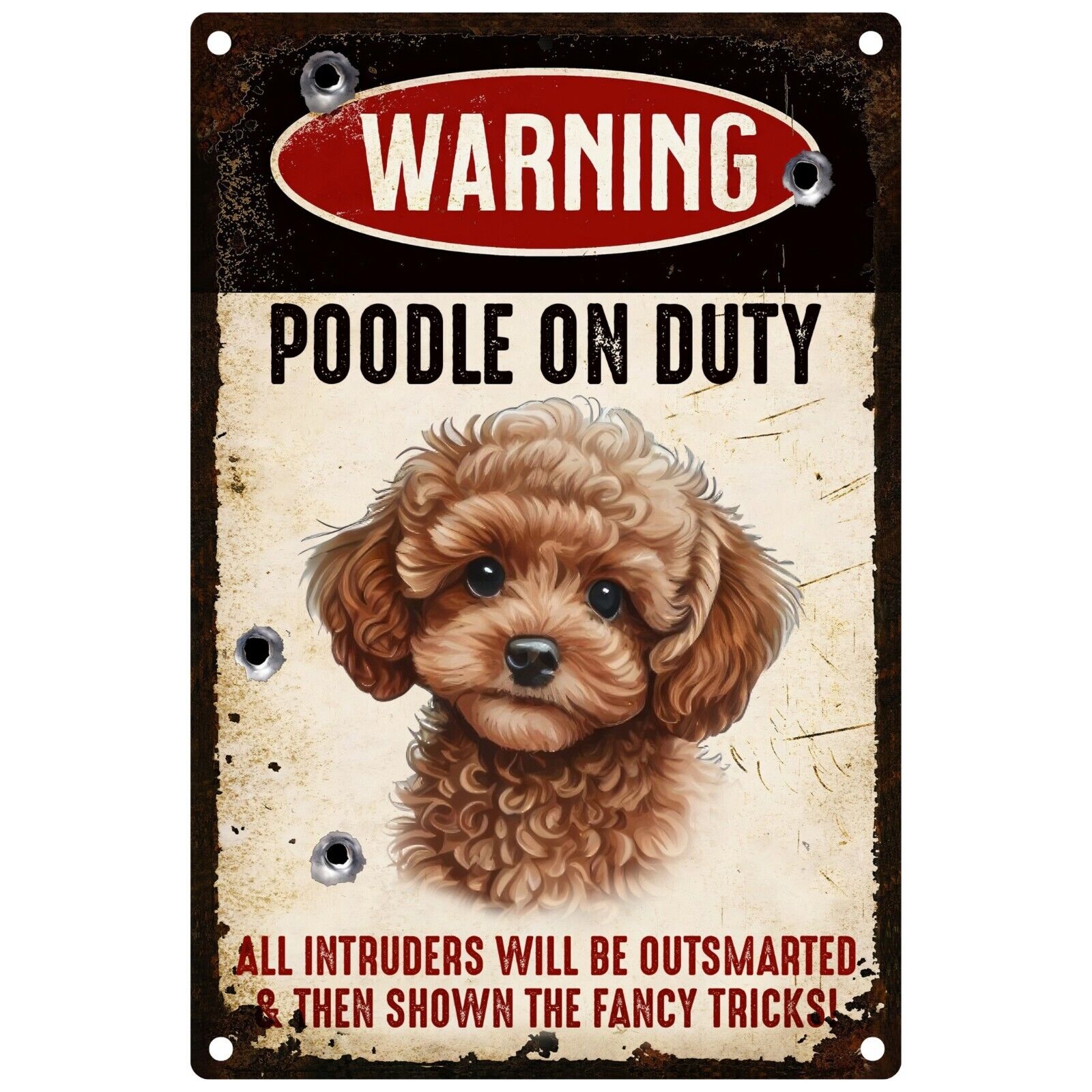 Funny Poodle Welcome Sign For Front Door - 8x12 / 12x18