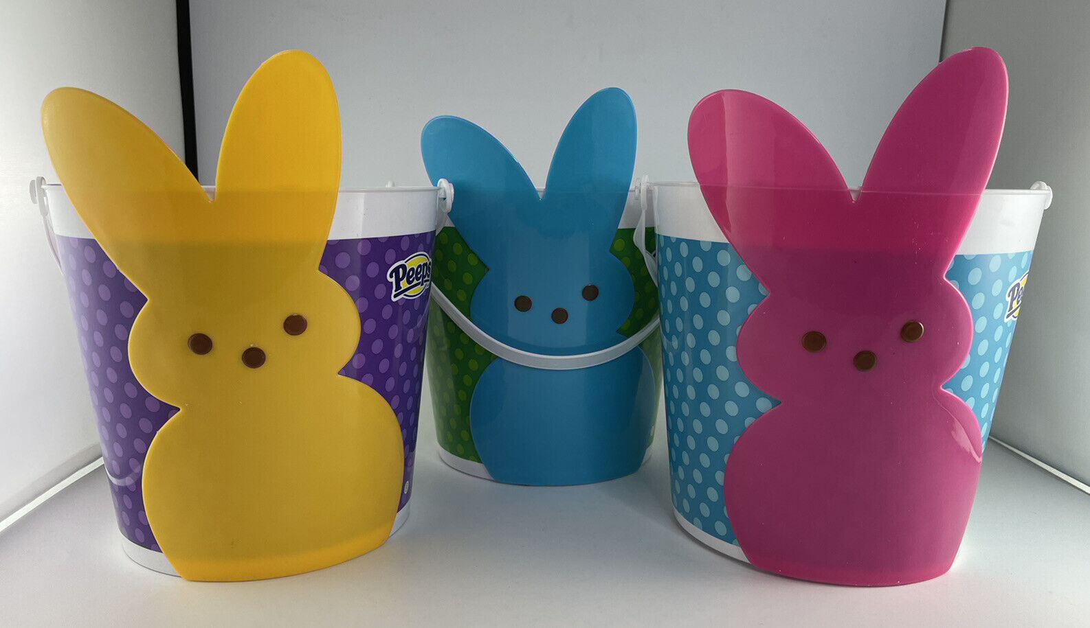 Peeps Easter Candy Bucket Set of 3 Colors Gift Basket New ST179