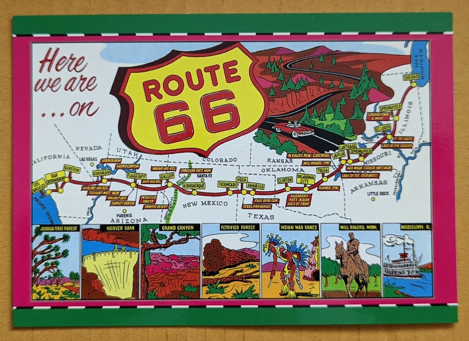 Postcard U.S.A.: Route 66. 
