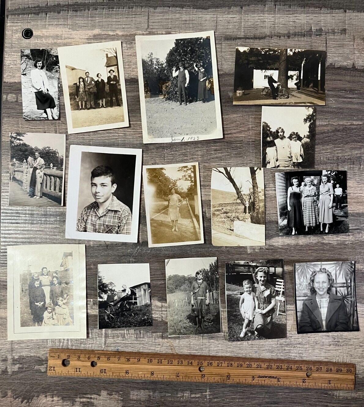 Lot of 35 Vintage 1920's - 1950's Rural Country Farm Family Life USA B&W Photos
