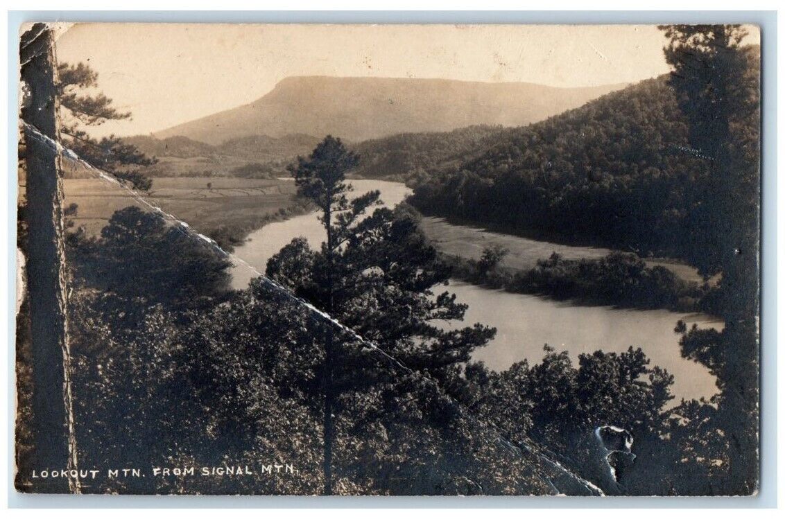 c1910's Lookout Mountain From Signal Mtn Chattanooga TN  RPPC Photo Postcard