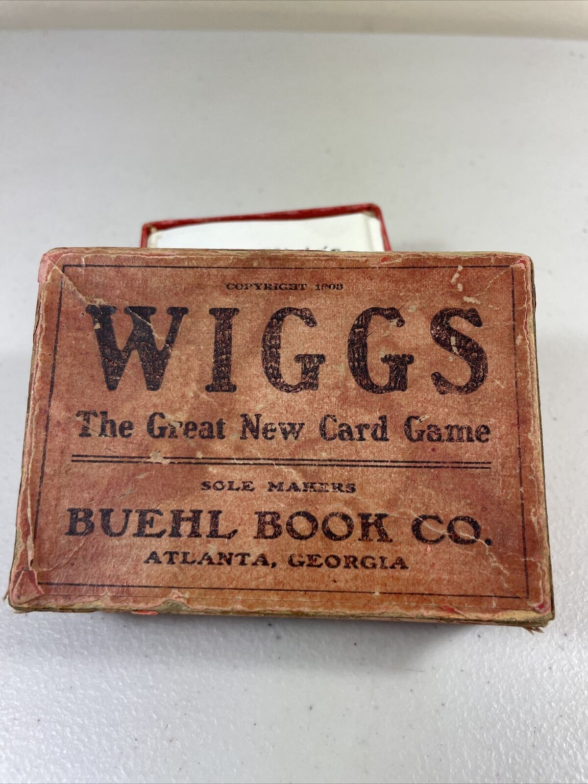 1903 Buehl Buehi Book Co WIGGS Card Game with box see description