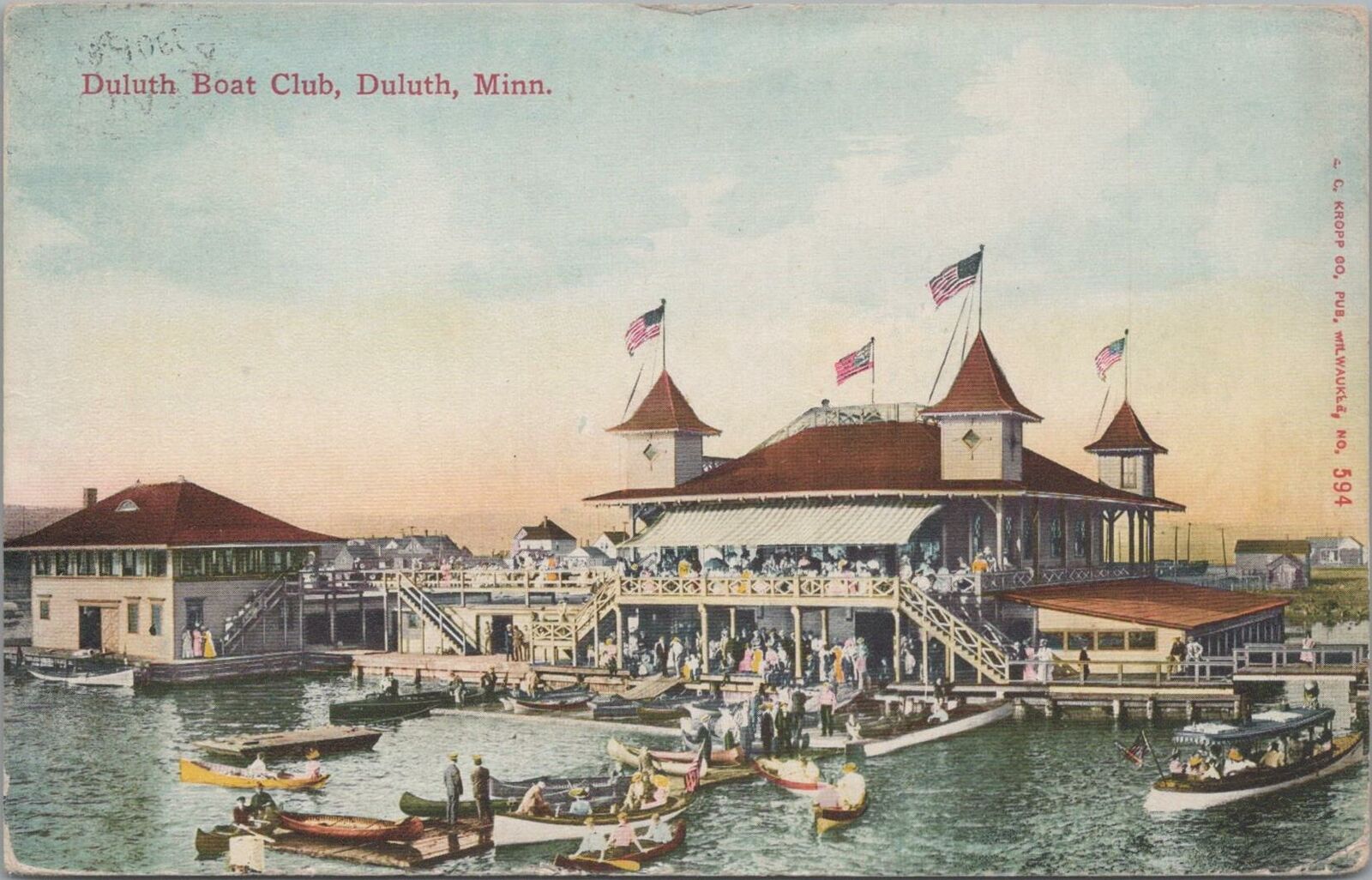 Postcard Duluth Boat Club Duluth MN 