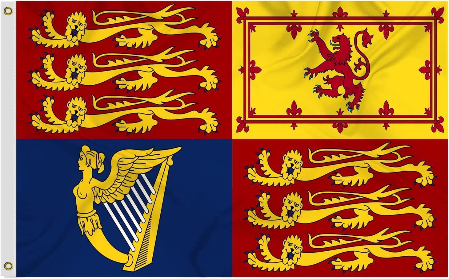 5X3FT UK Royal Standard Flag King Charles Queen Elizabeth British Royalty Banner