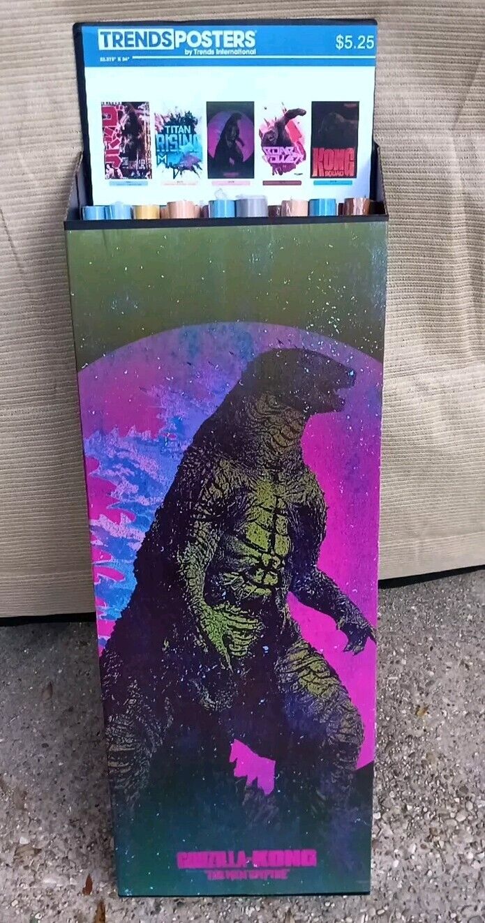 RARE Godzilla Poster Holder Store Display TRENDS Art Piece With 24 Posters