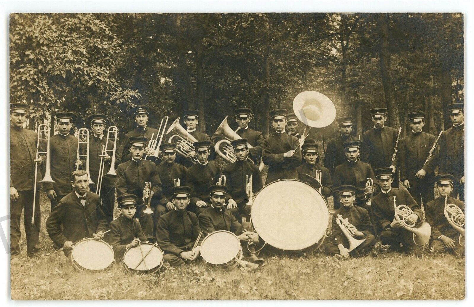 RPPC Marching Band THOMASVILLE PA York County Real Photo Postcard