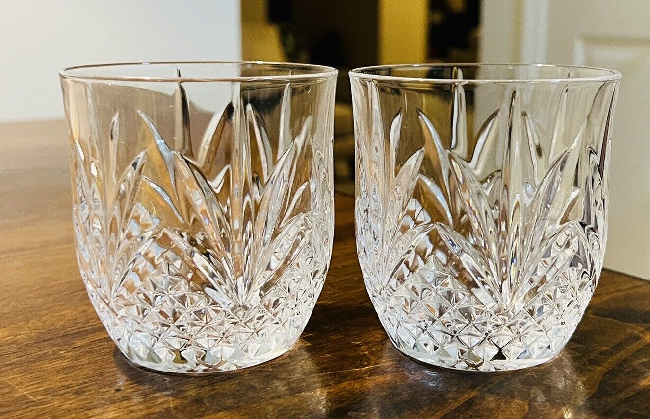 2 Vintage Old Fashioned Fontenay CRISTAL D'ARQUES DURAND Whiskey Glasses Retired