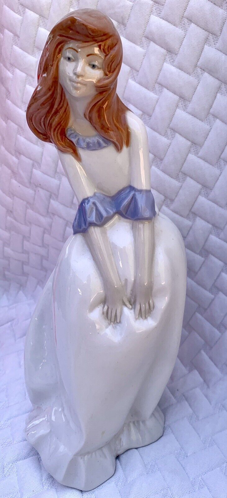 Mirmasu Glazed Porcelain Lady Woman Girl Figurine Handmade In Spain 12” Vintage