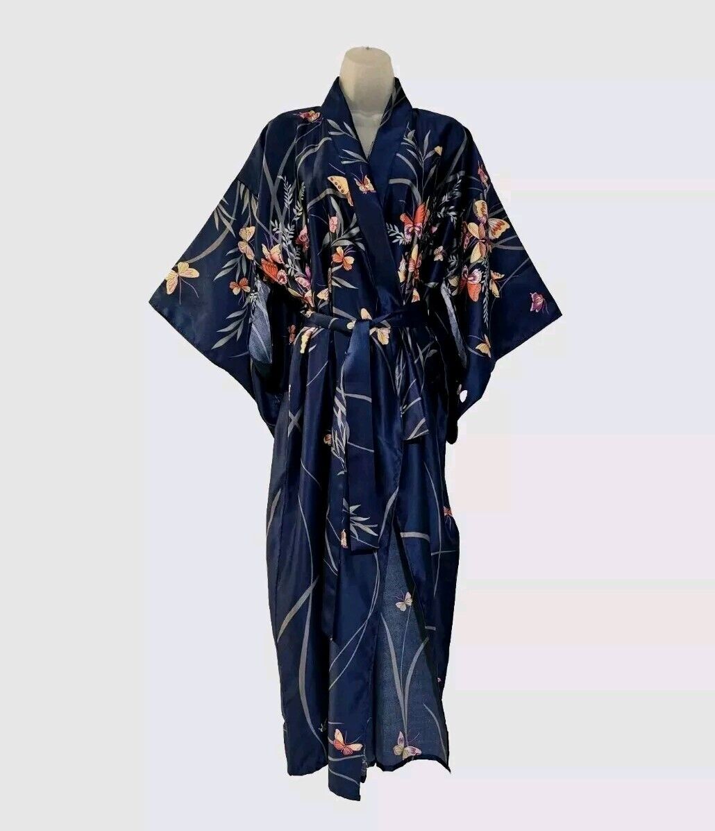 vintage Butterfly Japanese kimono robe M