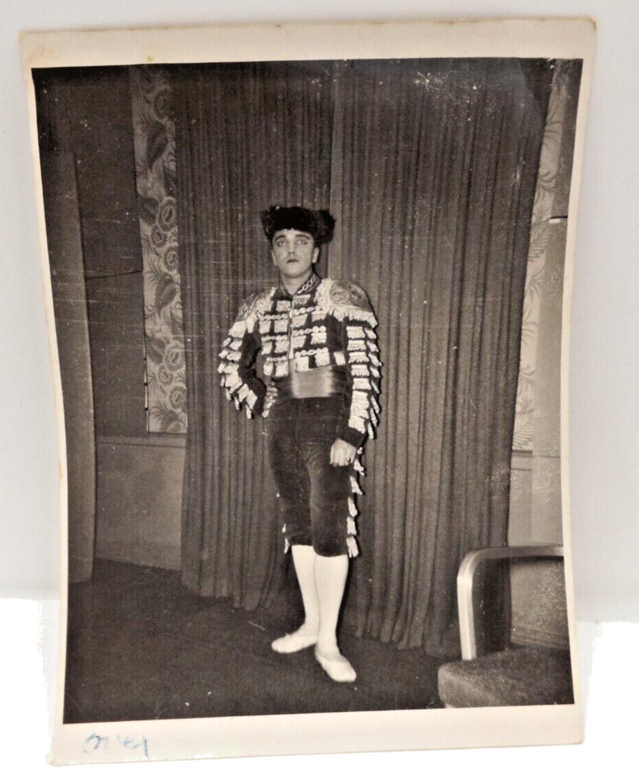 Vtg Leo Cir 1940s Black White Snapshot Photo As a matador