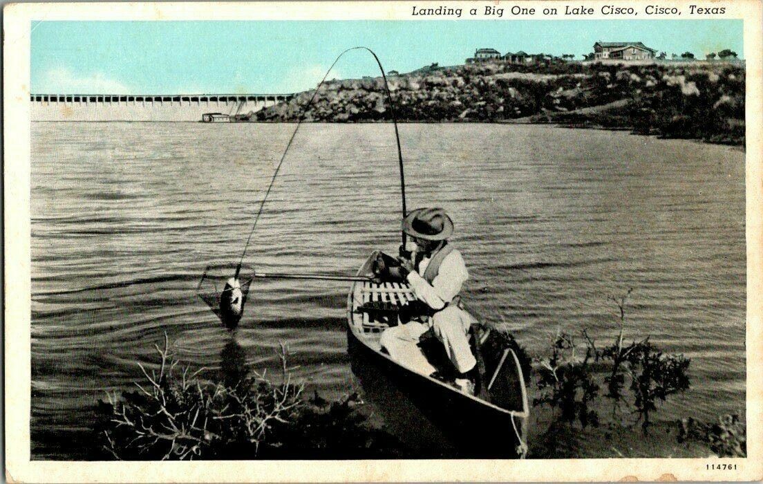 1930\'S. CISCO, TX. FISHING SCENE. POSTCARD EE3