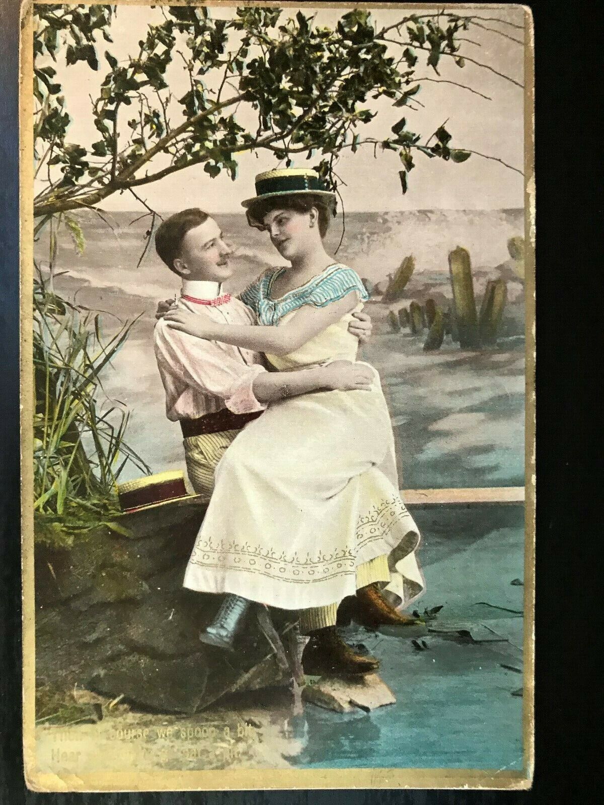 Vintage Postcard 1907-1915 Spooning Romantic Card