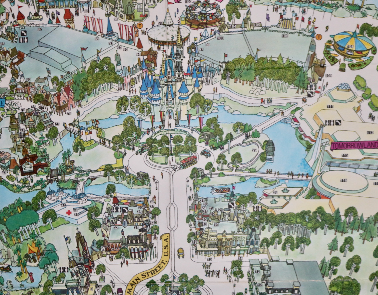 Walt Disney World vintage 1974 Magic Kingdom map