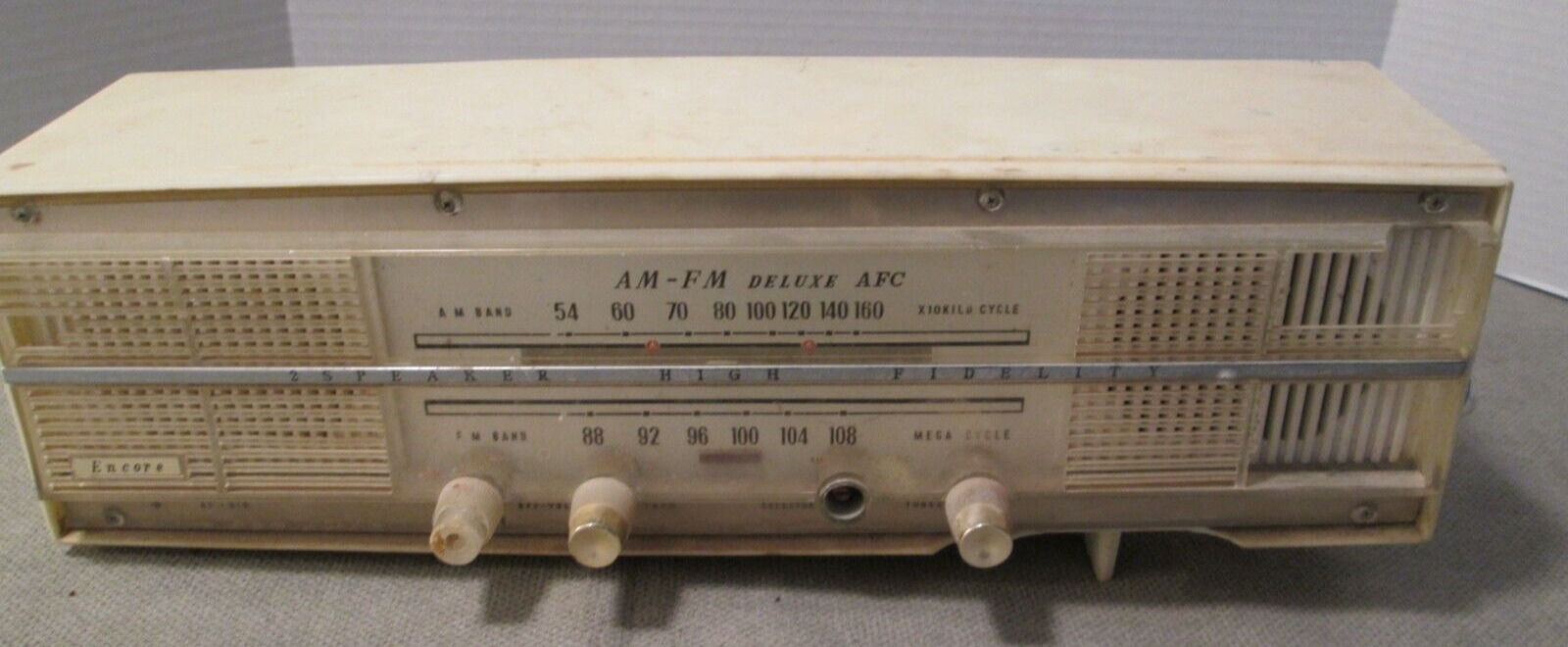 Vintage Encore Radio AM FM Hi Fi Model AF 610 7 Tubes 3 Diodes 1960's Rare