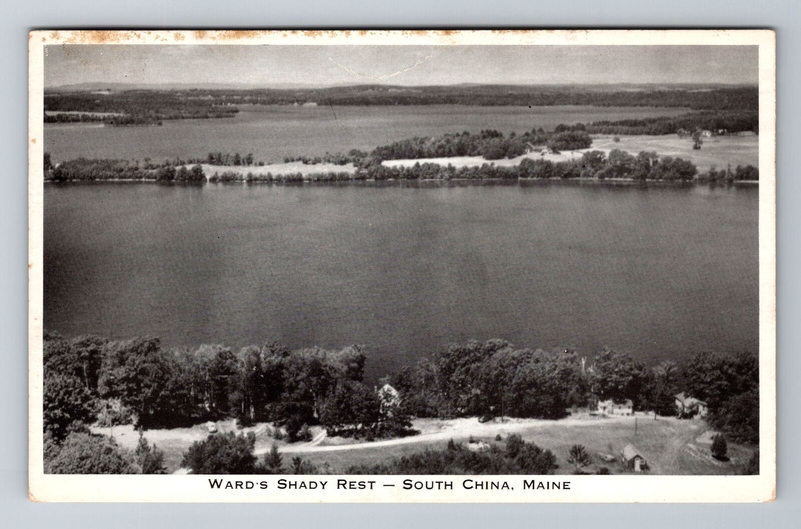 South China ME-Maine, Ward\'s Shady Rest, Aerial, Antique Vintage c1953 Postcard