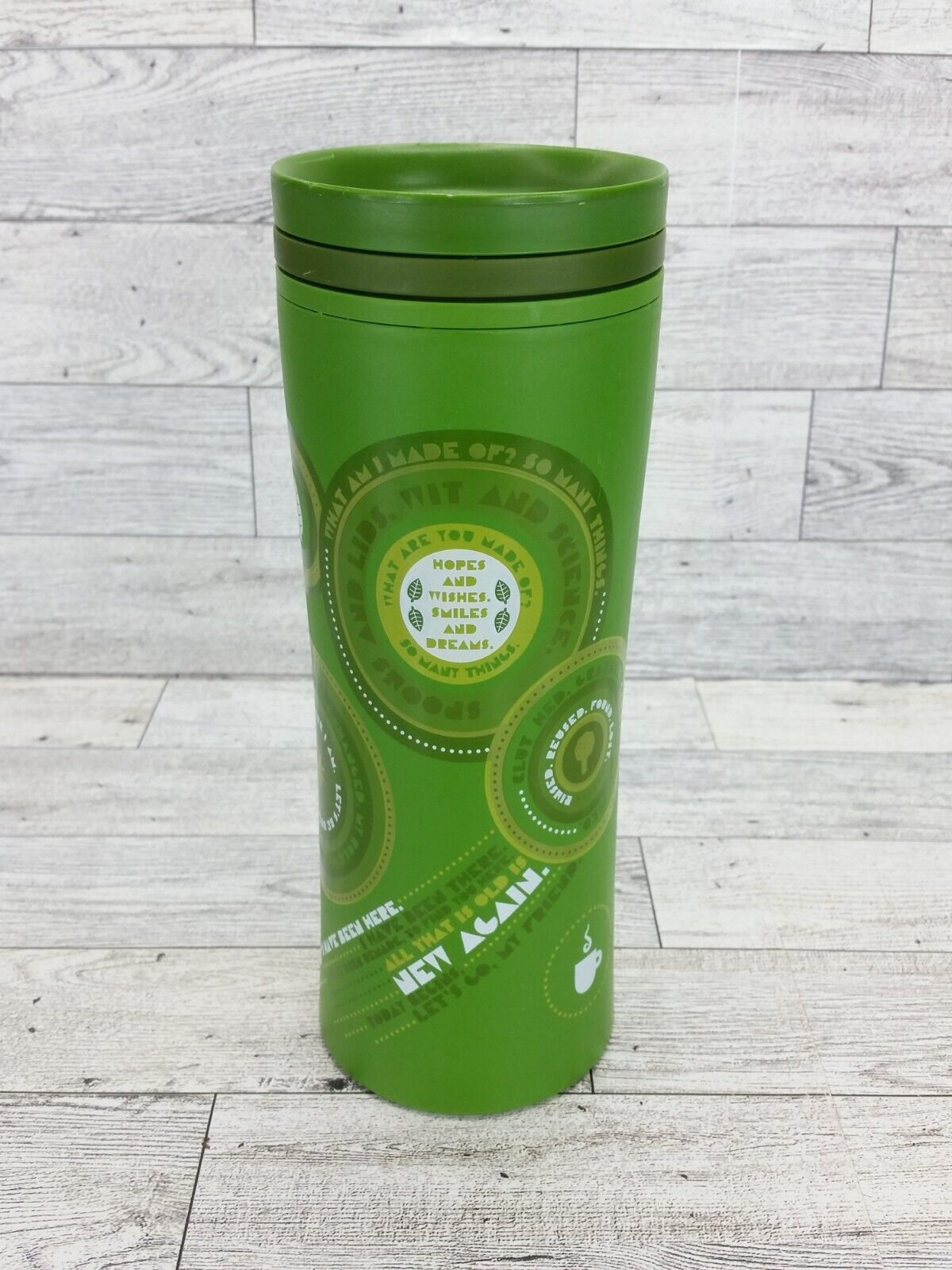 2010 Starbucks Coffee Eco Green Recycled Plastic 16oz Travel Tumbler Cup