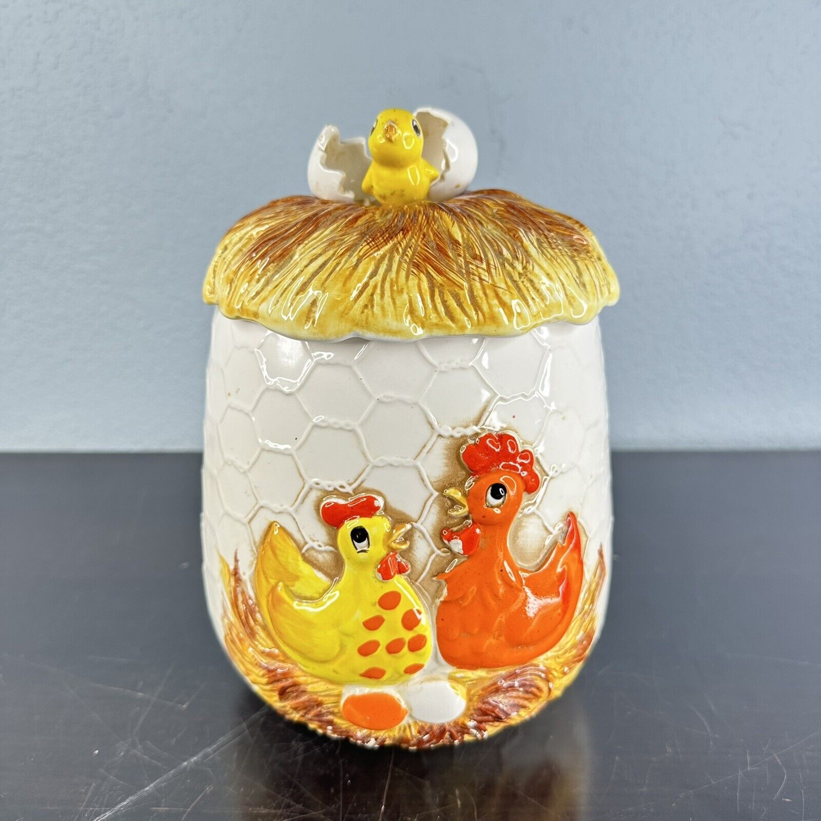 Vintage 1976 Sears Roebuck Chicken & Chick Canister Cookie Jar