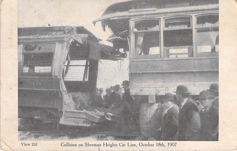 Collision on Sherman Heights Car Line, Oct. 18th, 1907, Chicago, Posted 1908