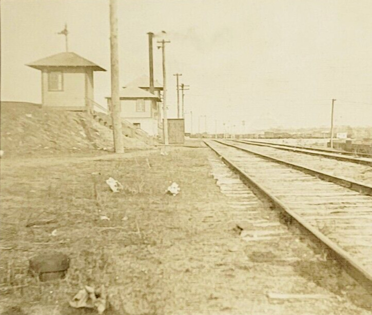 1921 RPPC Postcard Railroad Train Yard Tower Depot NY, New Haven & Hartford Line