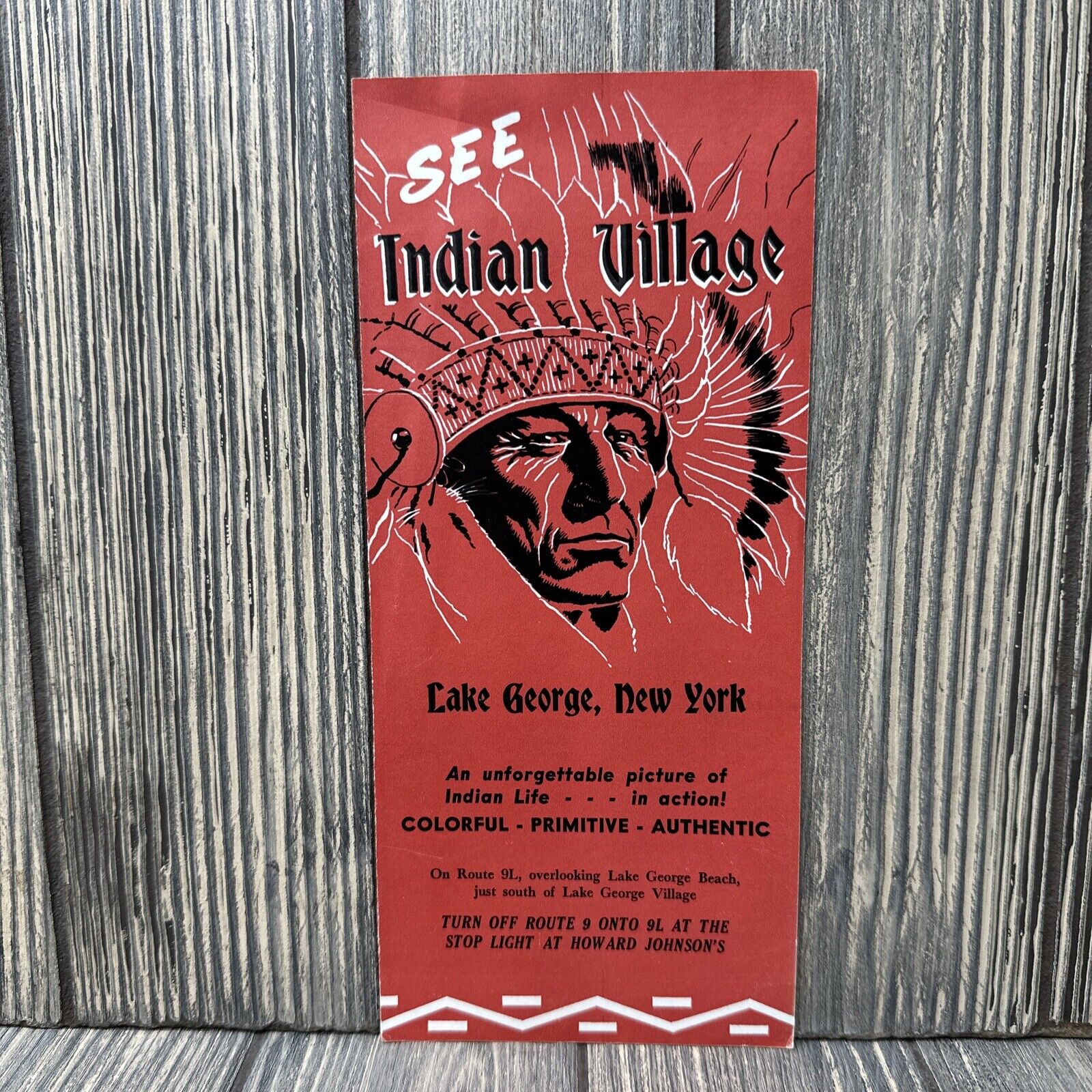 Vintage Indian Village Lage George NY Brochure