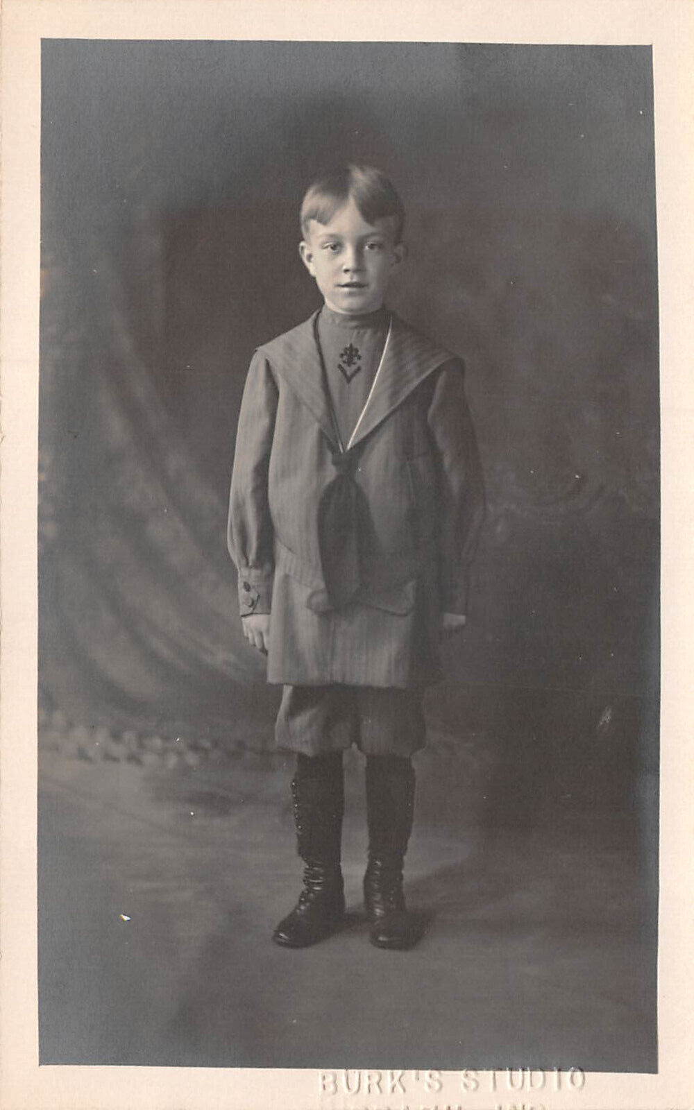 UPICK Postcard Handsome Young Well Dressed Boy RPPC Unposted c1910 Studio Photo
