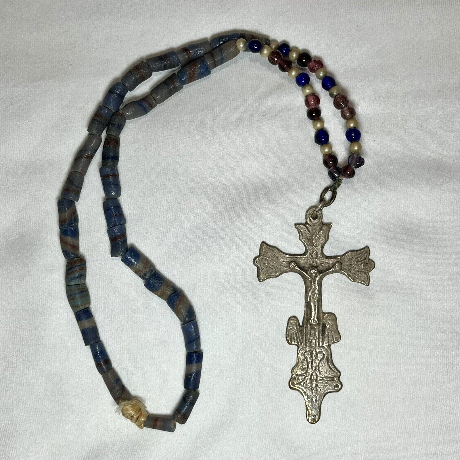 19th Century Spanish Colonial LARGE Handmade Rosary Jesus Religious Antique