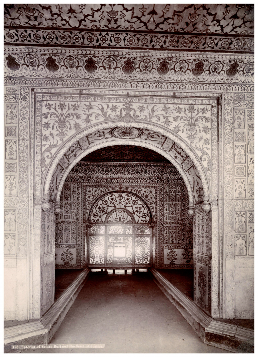 Gabriel Lekégian, India, Delhi, Interior of Saman Burj Vintage Albumen Print T
