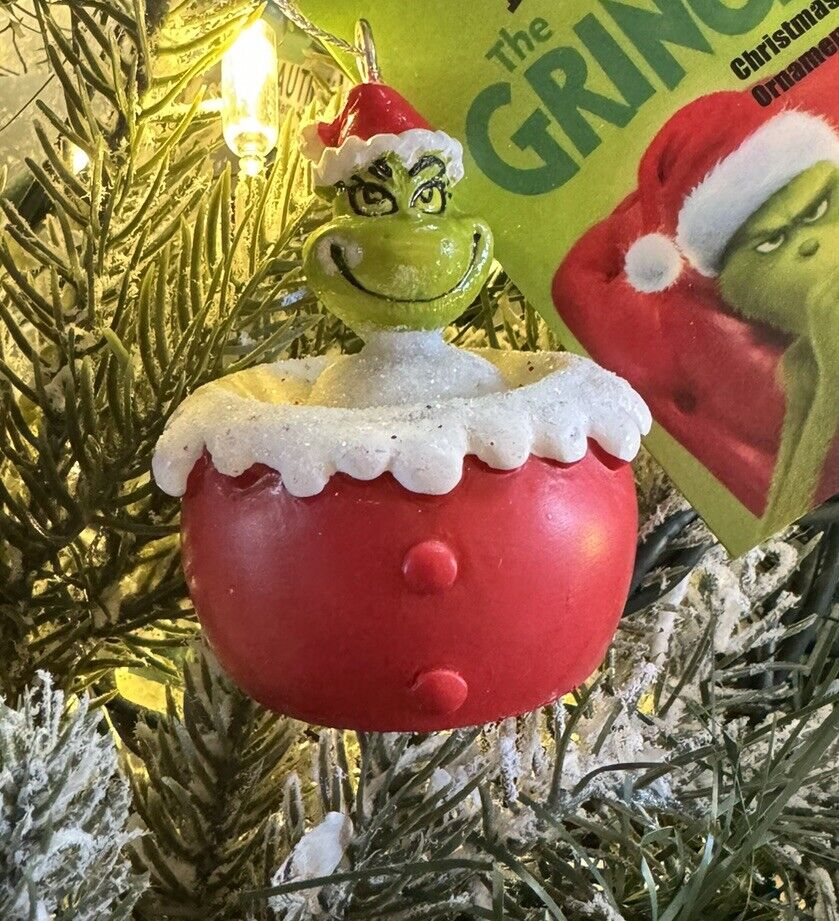 New Santa Grinch in Cup How The Grinch Stole Christmas Tree Ornament