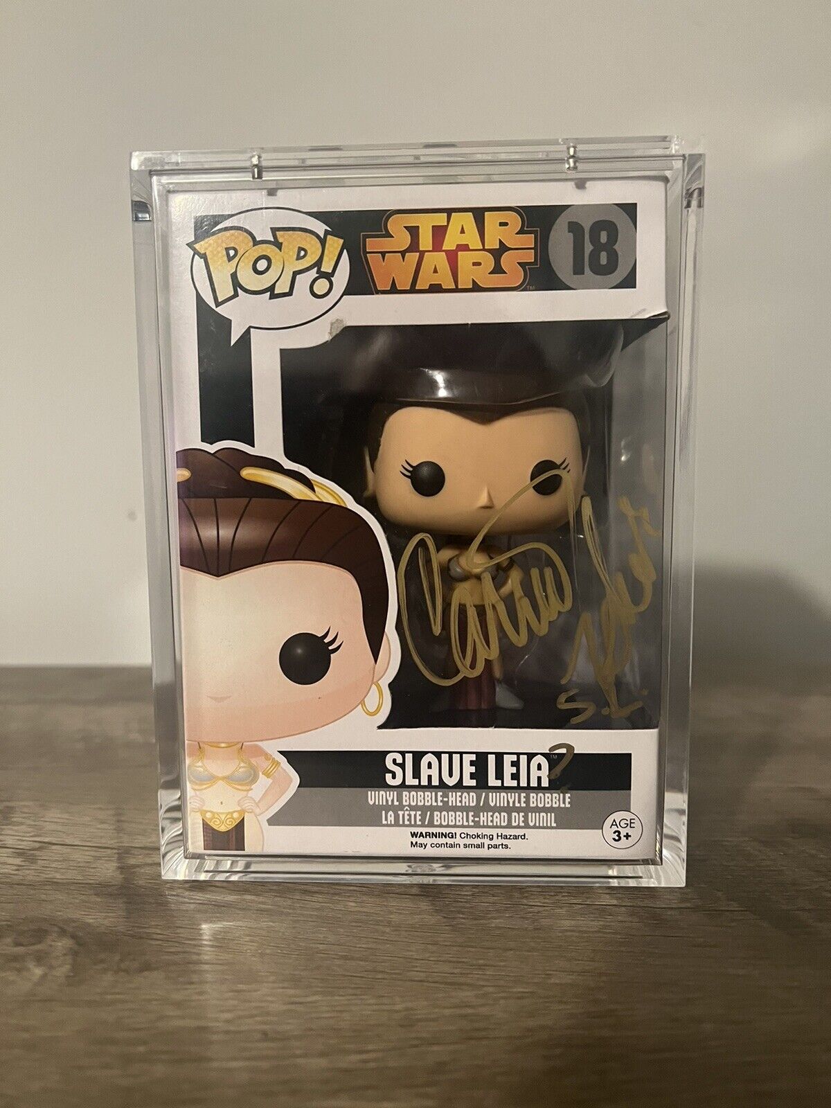 Carrie Fisher Signed Slave Leia Funko Pop Star Wars #18 JSA FULL AUTHENTICATION