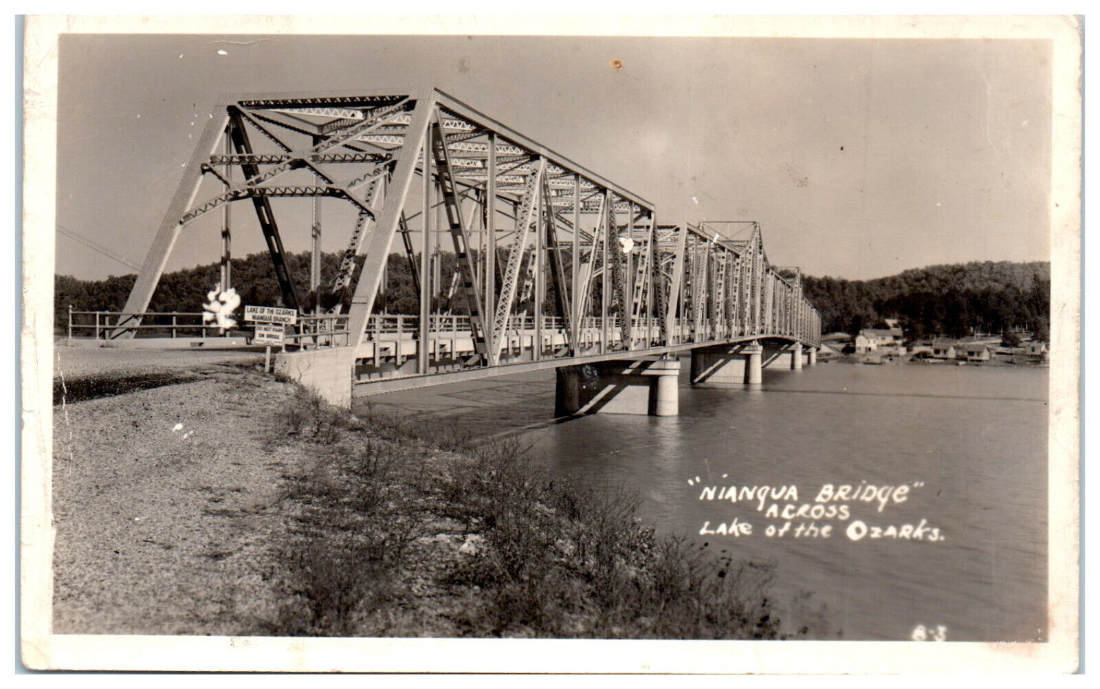 Postcard RPPC Nianqua Bridge Across Lake Of the Ozarks Camdenton Missouri Camden