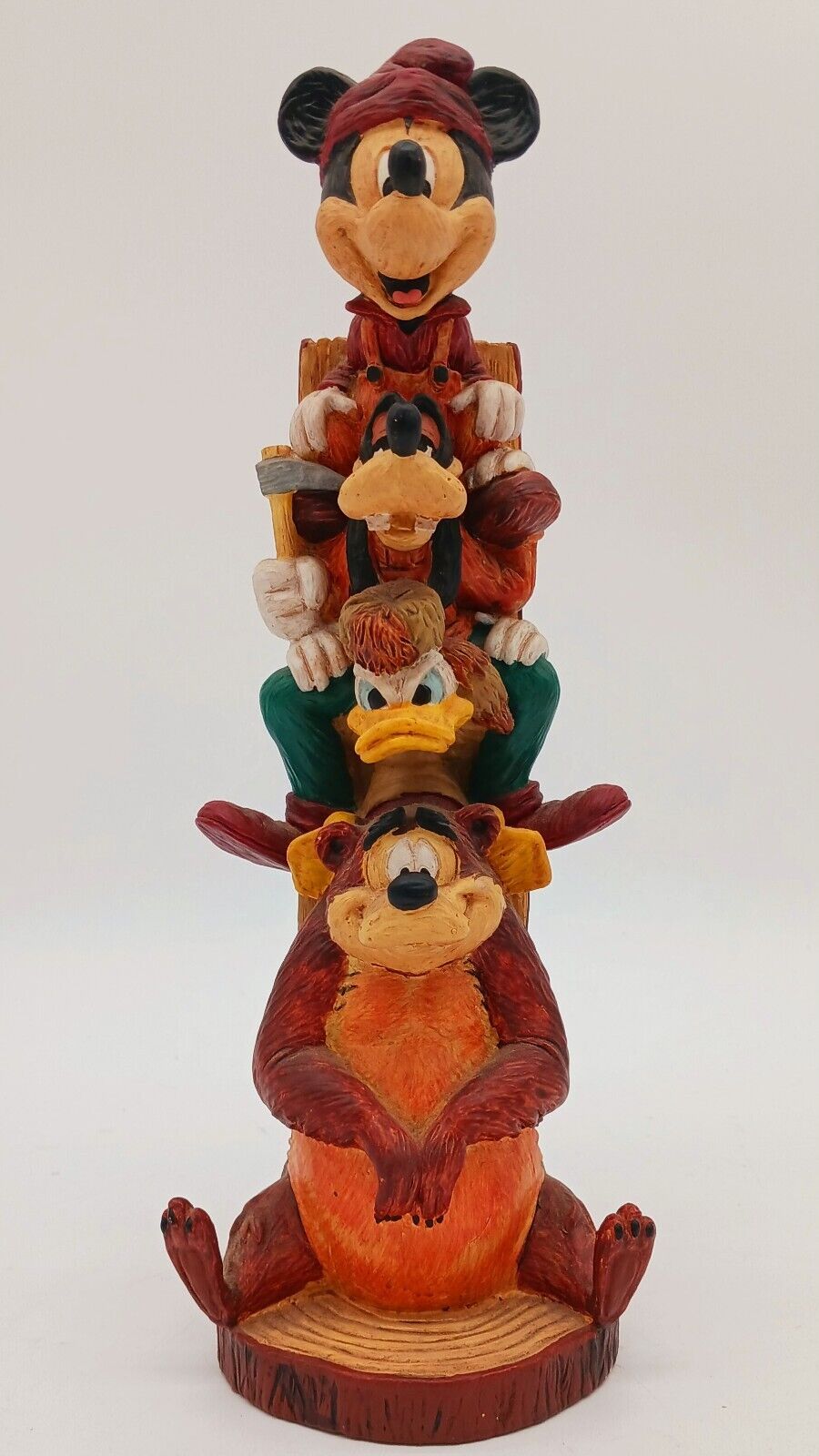 Disney Fort Wilderness Lodge Mickey & Friends Big Totem Pole Figurine 12\