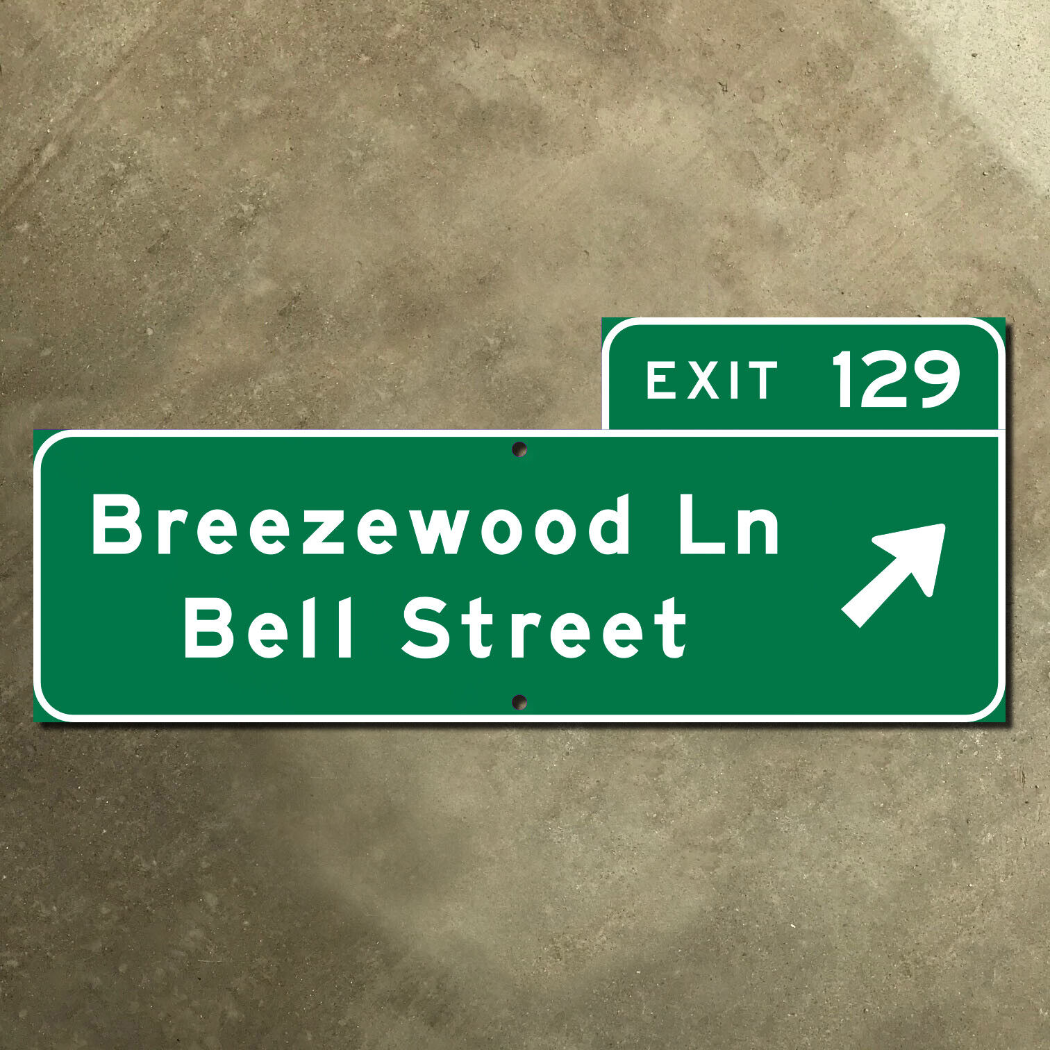 Wisconsin Interstate US 41 exit 129 Breezewood Ln. Bell Street sign Neenah 24x10