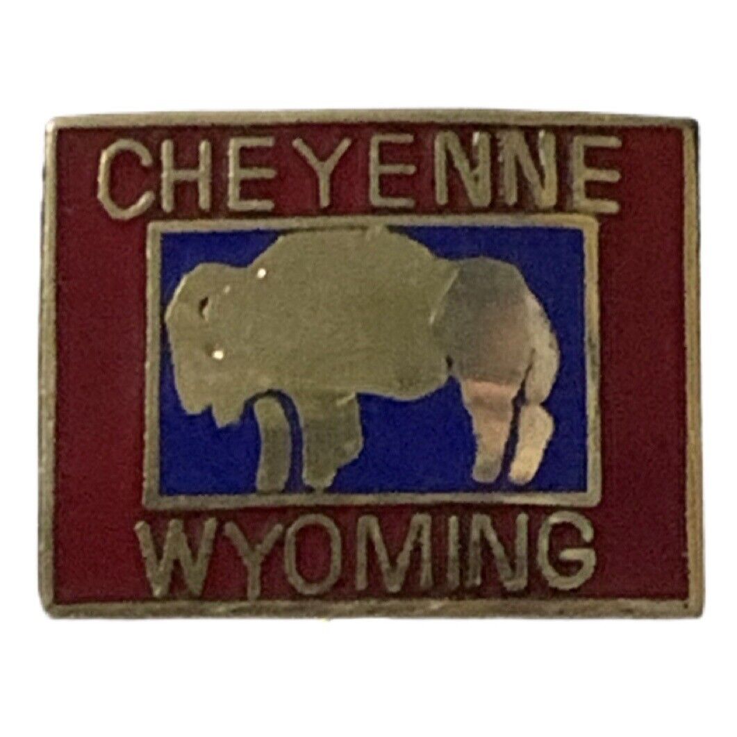 Vintage Cheyenne Wyoming Bison Travel Souvenir Pin