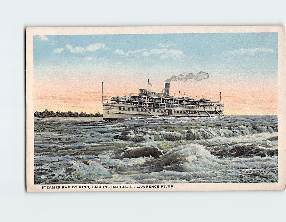 Postcard Steamer Rapids King Lachine Rapids Saint Lawrence River
