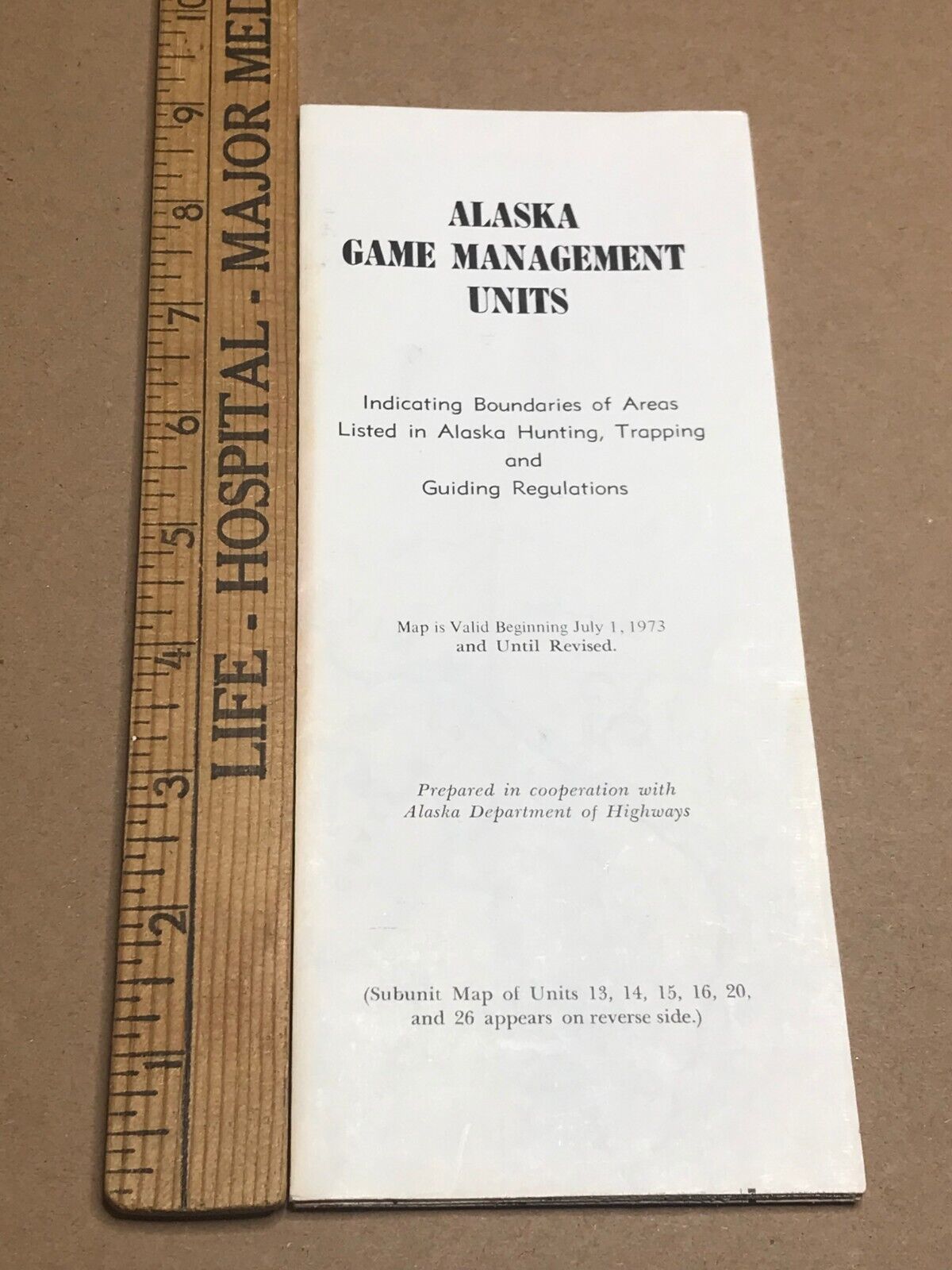 1973 ALASKA GAME MANAGEMENT UNITS Hunting Trapping Guiding Regulations
