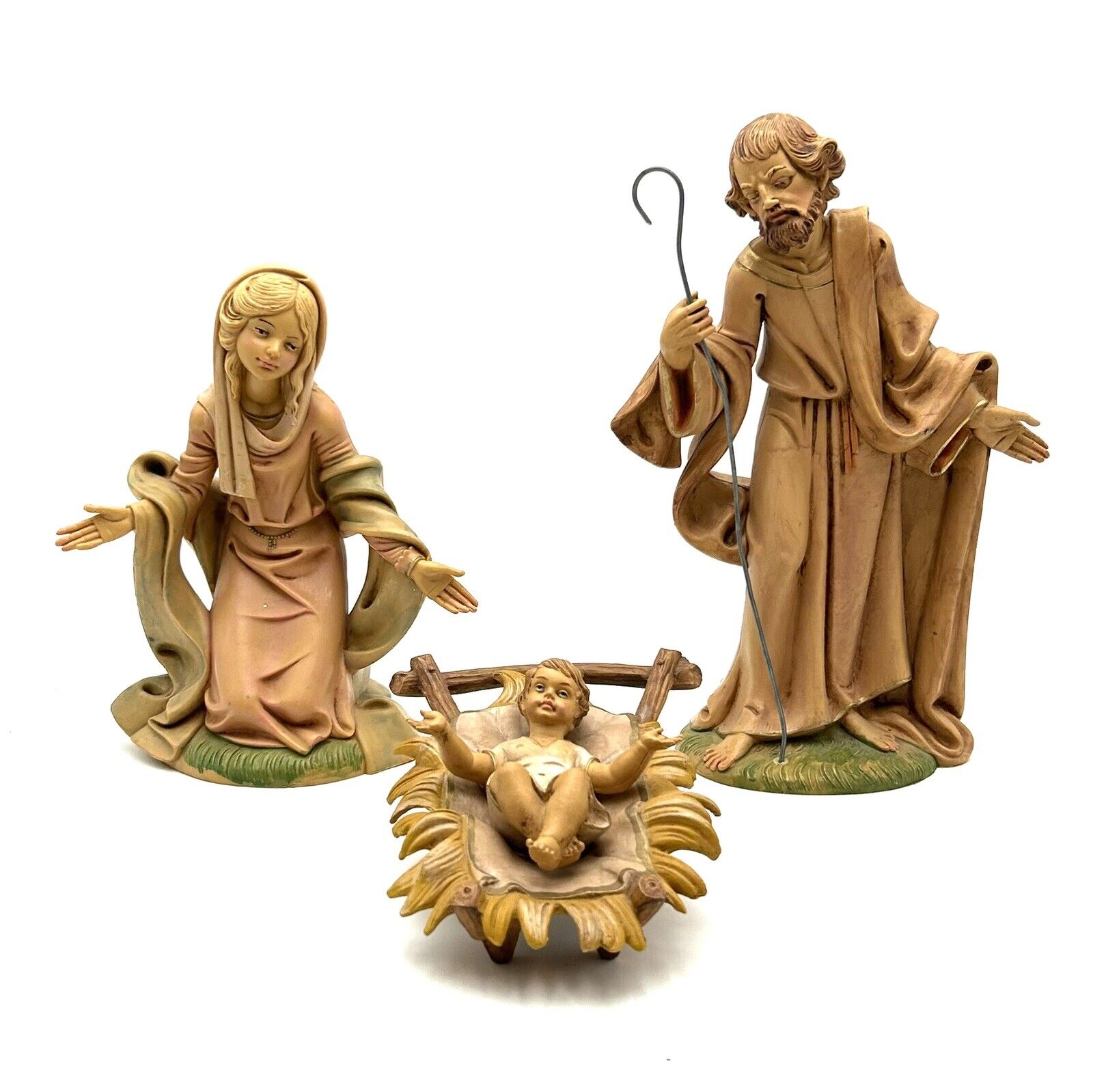 Vintage Euromarchi Nativity Set 12” Scale Holy Family Joseph Mary Jesus Italy