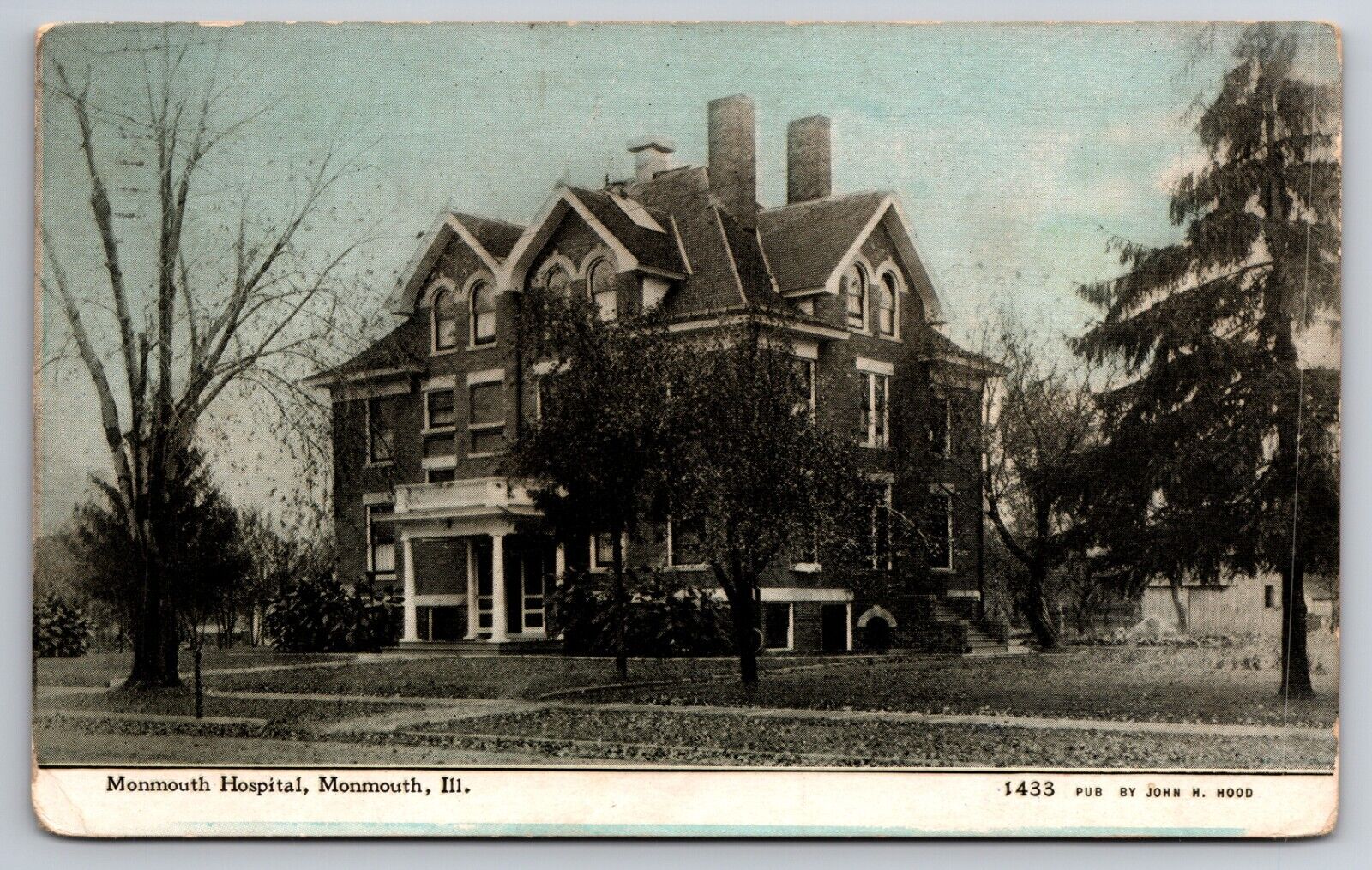 Monmouth Hospital Monmouth Illinois IL 1910 Postcard