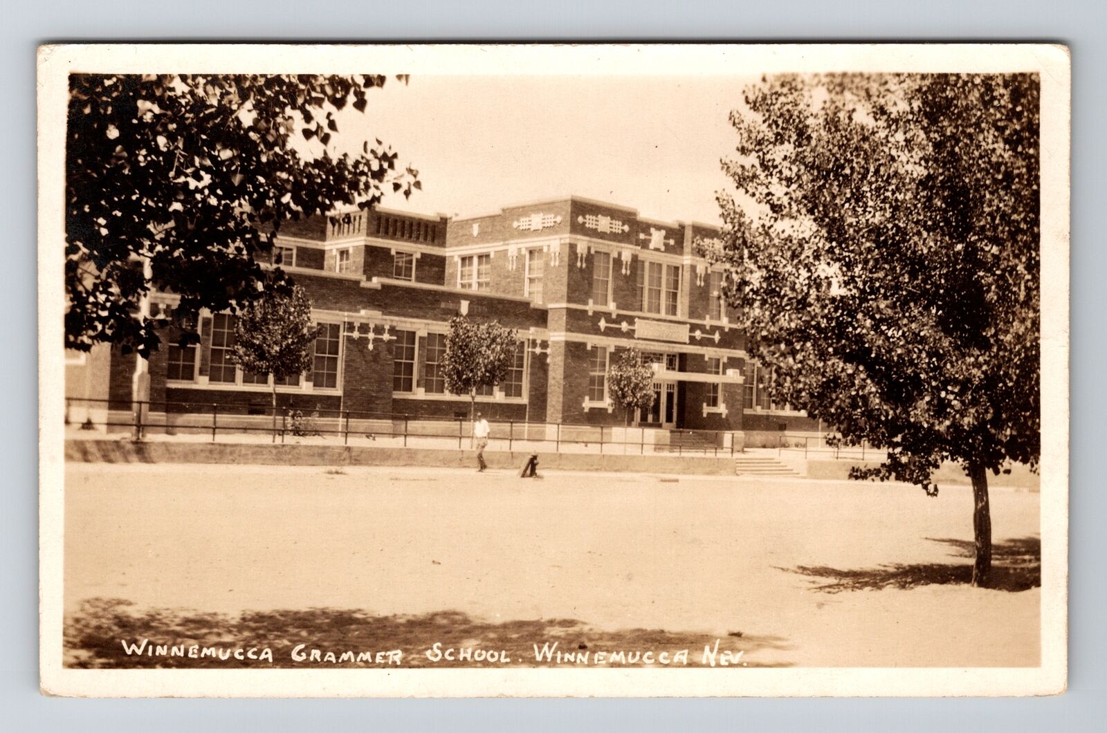 Winnemucca NV-Nevada RPPC, Grammer School, Vintage Real Photo c1930 Postcard
