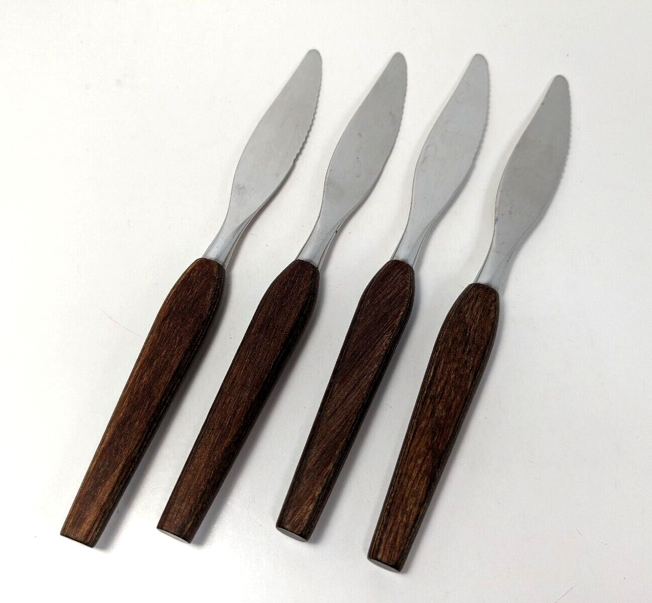 Fleetwood Designs Steak Knife Set of 4  Teak Stainless Danish Mid Century Modern