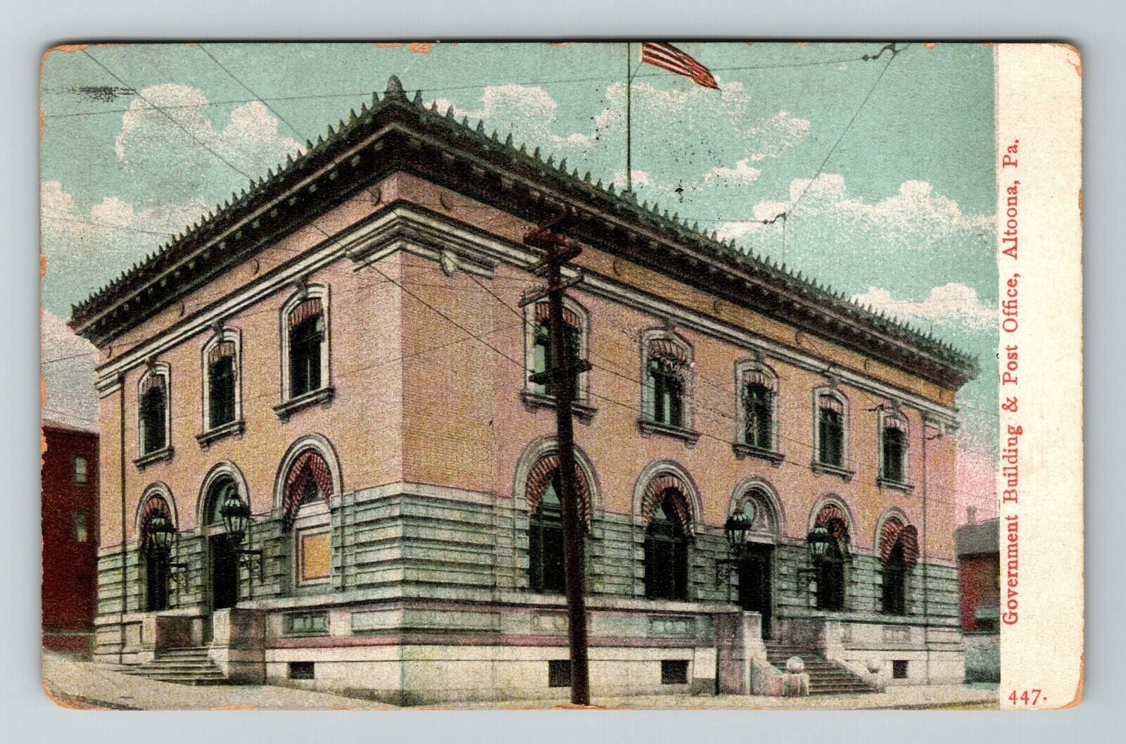 Altoona PA-Pennsylvania, Government Building, Post Office Vintage Postcard