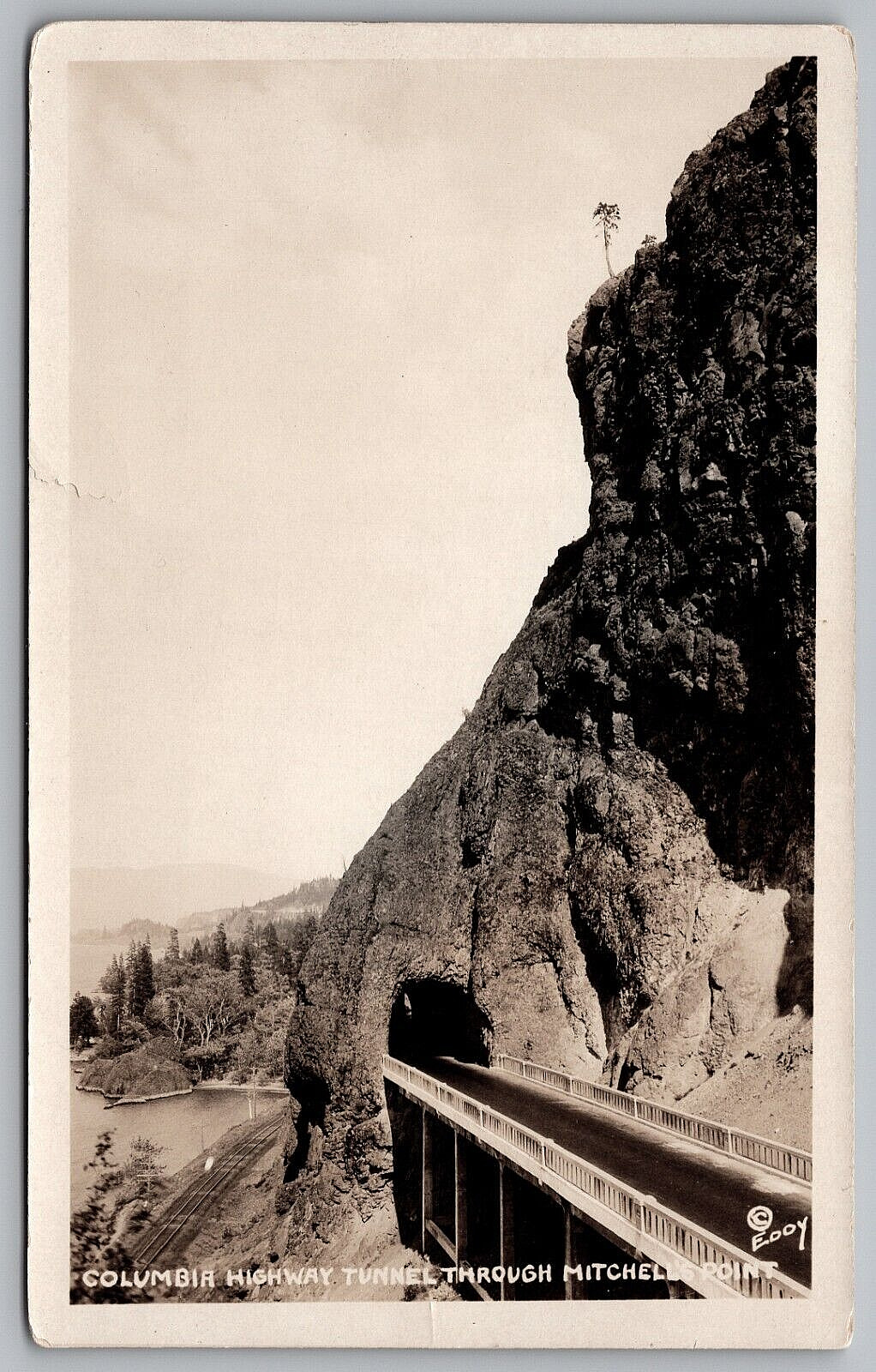 Postcard RPPC, Columbia Highway Tunnel Through Michell\'s Point Oregon Unposted